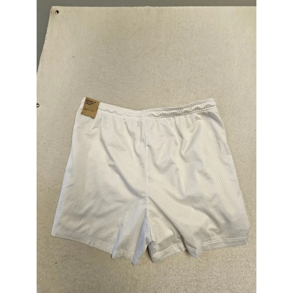 Nike Mens Dri-FIT‎ Mesh Basketball Shorts White XXL HV1880-100 Mid Thigh Length